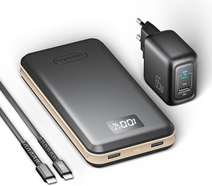imuto Powerbank PD 65W 27000mAh Externer Akku mit 65W USB-C Ladegerät