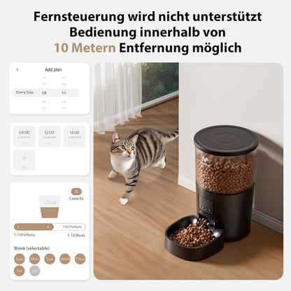 IMIPAW Futterautomat Katze, 3L Intelligenter Katzenfutter Automat