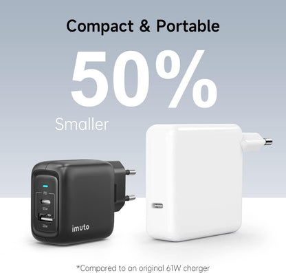 imuto Powerbank PD 65W 27000mAh Externer Akku mit 65W USB-C Ladegerät