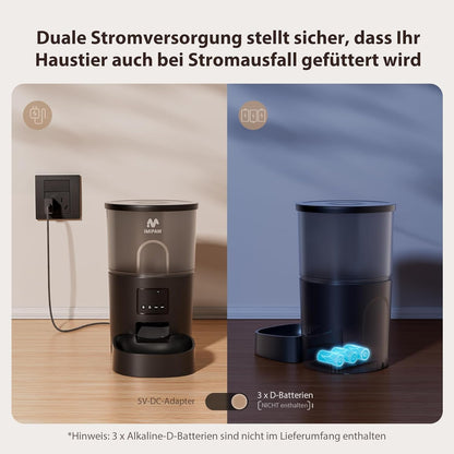 IMIPAW Futterautomat Katze, 3L Intelligenter Katzenfutter Automat