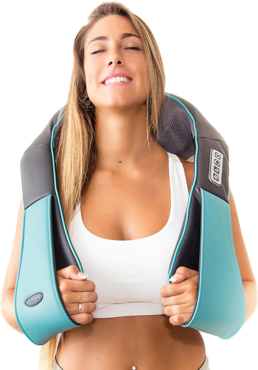InvoSpa Shiatsu Massagegerät Nackenmassagegerät Schulter Rücken mit Infrarot Wärmefunktion, Elektrisches Massagegerät mit Wärme