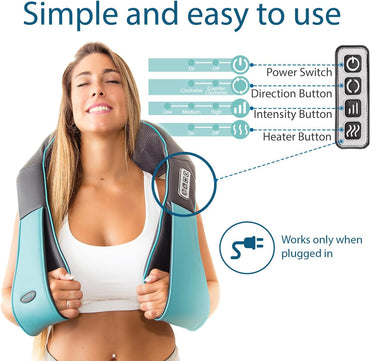 InvoSpa Shiatsu Massagegerät Nackenmassagegerät Schulter Rücken mit Infrarot Wärmefunktion, Elektrisches Massagegerät mit Wärme