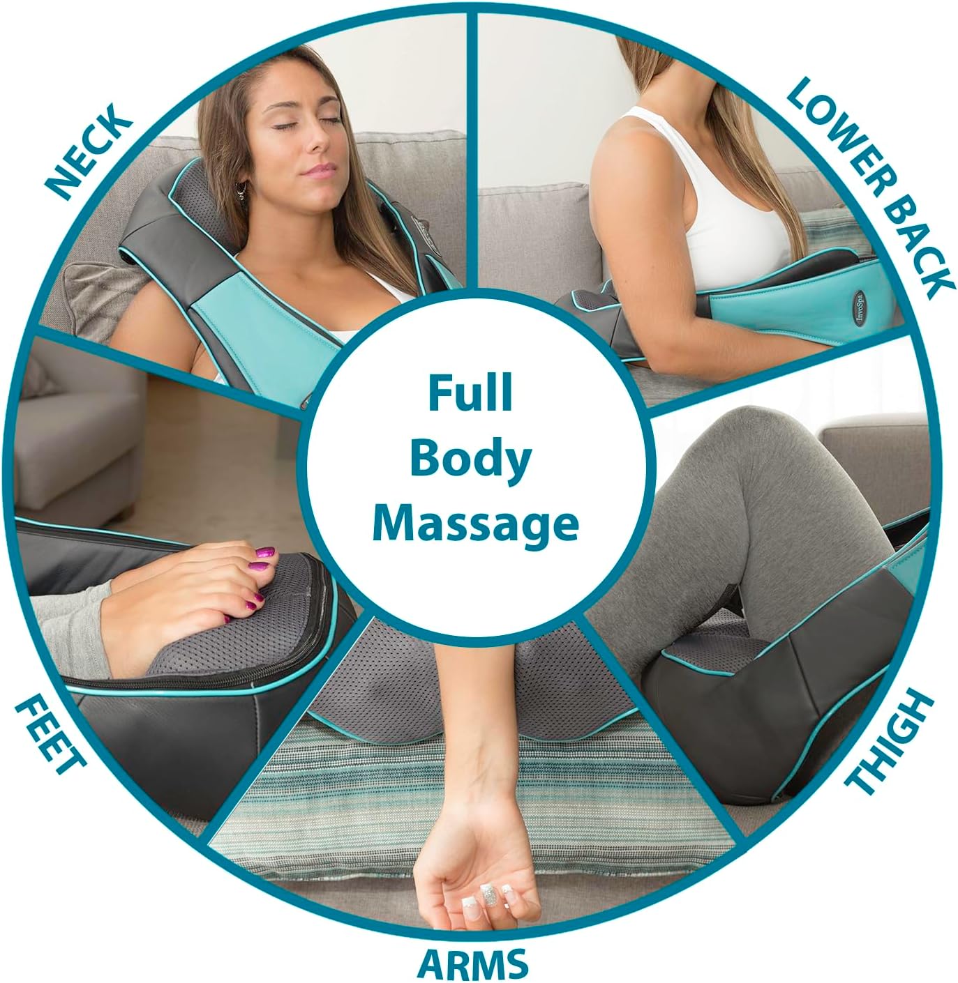 InvoSpa Shiatsu Massagegerät Nackenmassagegerät Schulter Rücken mit Infrarot Wärmefunktion, Elektrisches Massagegerät mit Wärme