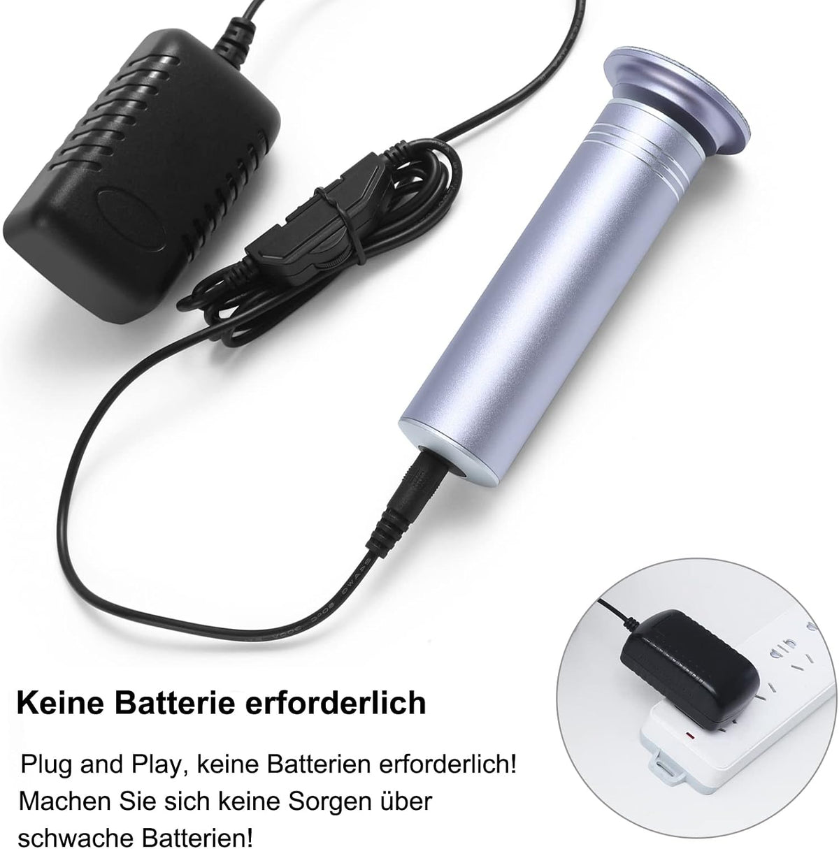 I.B.N Store Elektrische Hornhautentferner Pediküre Fußfeile mit 60 St Schleifkissen (Lila)