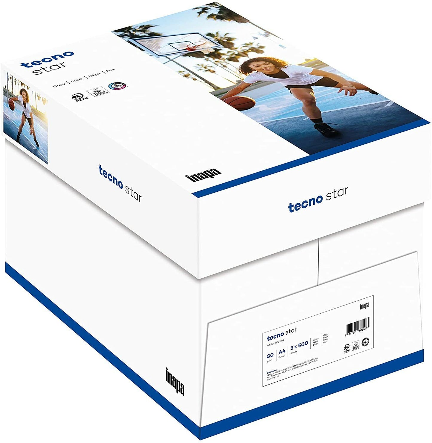 Inapa tecno Star Maxi-Box Papier à copier A4 2500 Blatt gesamt, 80g/qm