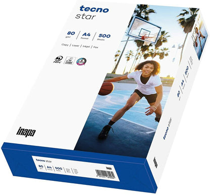 Inapa tecno Star Maxi-Box Papier à copier A4 2500 Blatt gesamt, 80g/qm