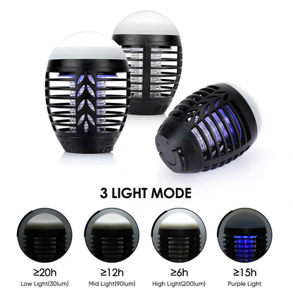 Elektrischer Insektenvernichter 2 in 1 Campinglampe Moskitofalle Wasserdichte UV-Moskitolampe Wiederaufladbare USB-Insektenlampe für Innenbeleuchtung und LED Moskito Killer Insektenvernichter Lampe Mückenfalle Campinglampe