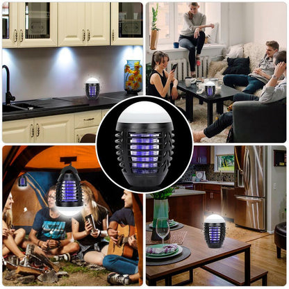 Elektrischer Insektenvernichter 2 in 1 Campinglampe Moskitofalle Wasserdichte UV-Moskitolampe Wiederaufladbare USB-Insektenlampe für Innenbeleuchtung und LED Moskito Killer Insektenvernichter Lampe Mückenfalle Campinglampe