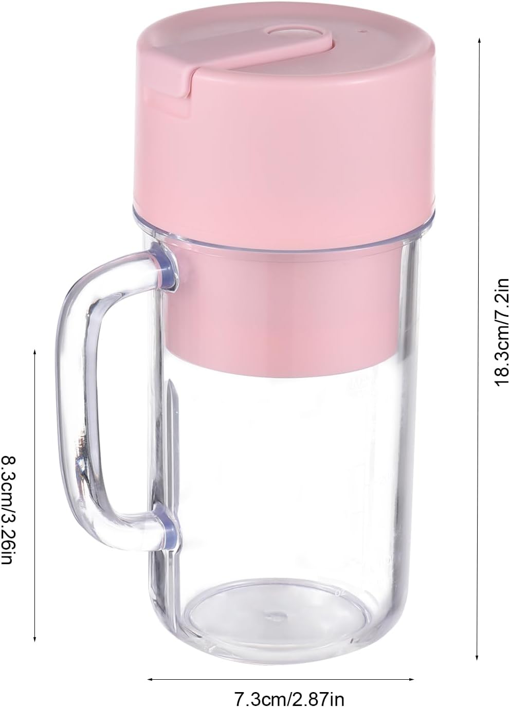 Irishom Smoothie Maker, batteur sur socle avec 6 cuillères à café, support USB Wiederaufladbar et 340ML Kapazität, Geeignet pour les familles, le camping et le sport (Rosa)
