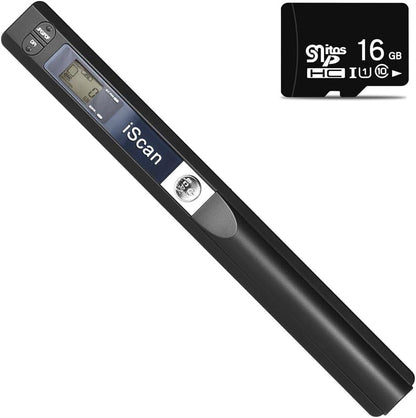 iScan Stab Tragbarer Scanner Dokument A4 Scanner 900DPI JPG/PDF (Schwarz)