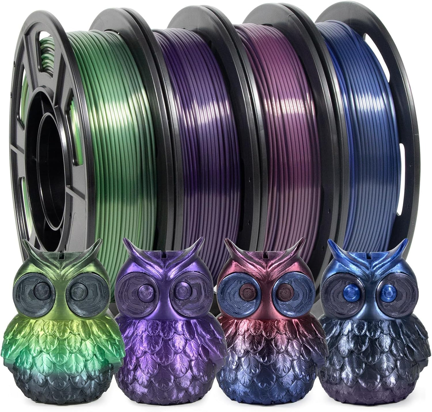 iSANMATE Silk Drucker Filament 1.75 PLA Set, Multicolor Gradient PLA 3D 250 x 4 Spule (2.2 LBS)