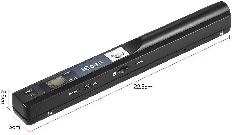 iScan Stab Tragbarer Scanner Dokument A4 Scanner 900DPI JPG/PDF (Schwarz)