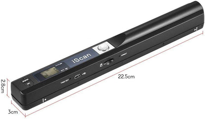 iScan Stab Tragbarer Scanner Dokument A4 Scanner 900DPI JPG/PDF (Schwarz)