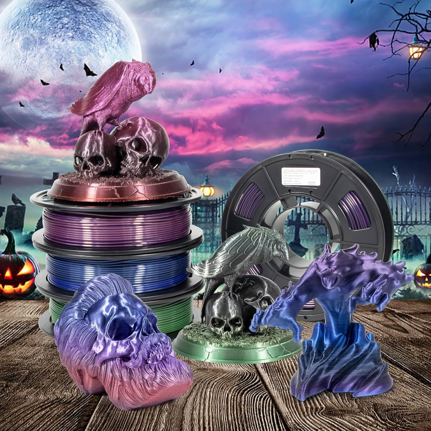 iSANMATE Silk Drucker Filament 1.75 PLA Set, Multicolor Gradient PLA 3D 250 x 4 Spule (2.2 LBS)