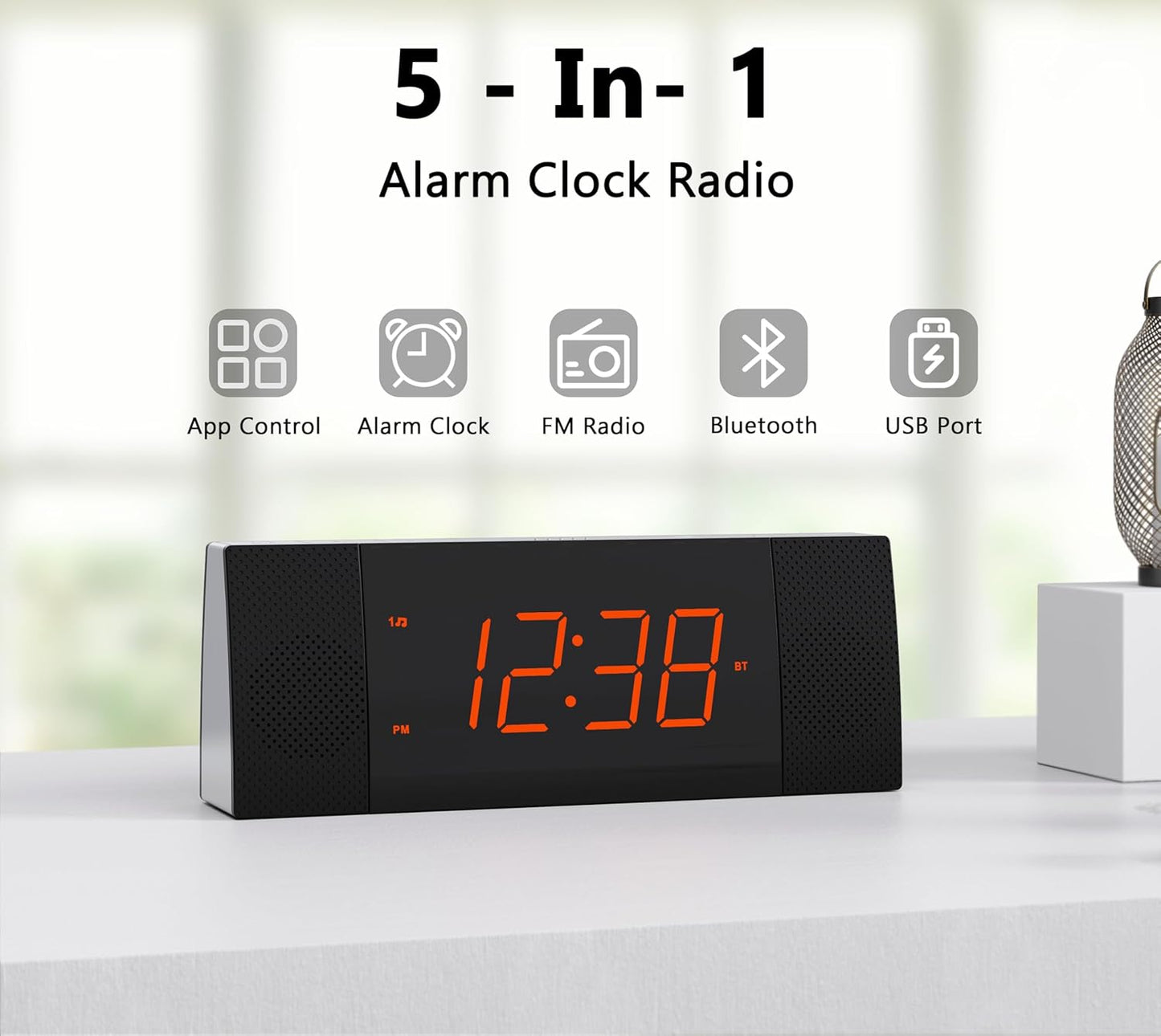 iTOMA Radiowecker mit APP-Steuerung, Bluetooth, UKW-Radio, Dual-Wecker CKS503