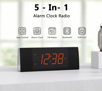 iTOMA Radiowecker mit APP-Steuerung, Bluetooth, UKW-Radio, Dual-Wecker CKS503