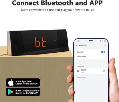 iTOMA Radiowecker mit APP-Steuerung, Bluetooth, UKW-Radio, Dual-Wecker CKS503