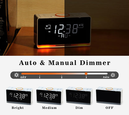 iTOMA 728 DAB- und FM-Radiowecker mit 40 Voreinstellungen,Bluetooth, Doppelalarm, Sleep-Timer,