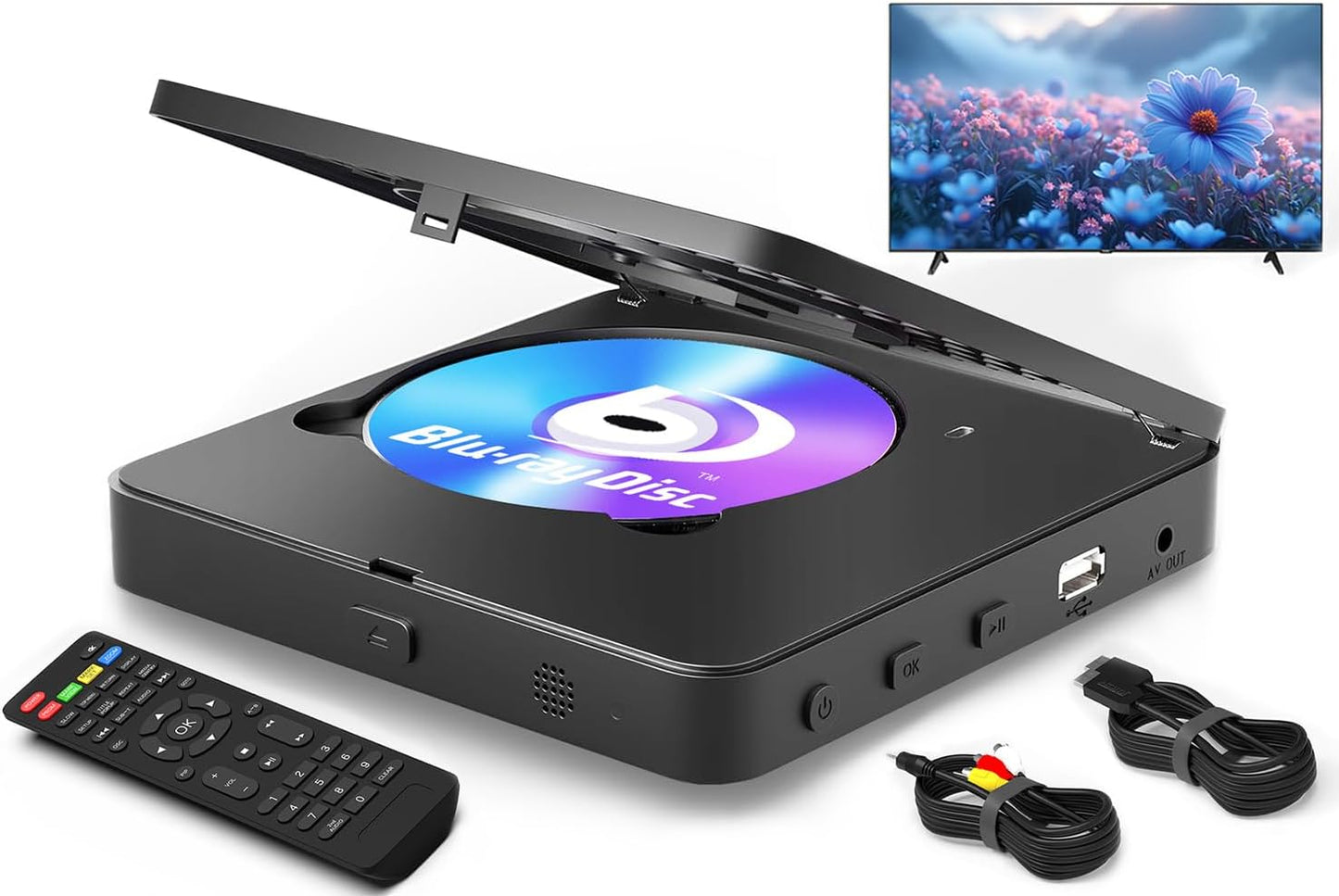 JRIHZ Blu Ray Player 1080P Full HD Region B/2 Blu-ray & All Region,Dolby Digital