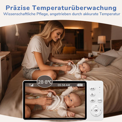 Jeeber Ohne WLAN 5" IPS Babyphone mit Kamera, 1080P Babyphone, HDR Nachtsicht