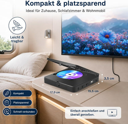 JRIHZ Blu Ray Player 1080P Full HD Region B/2 Blu-ray & All Region,Dolby Digital