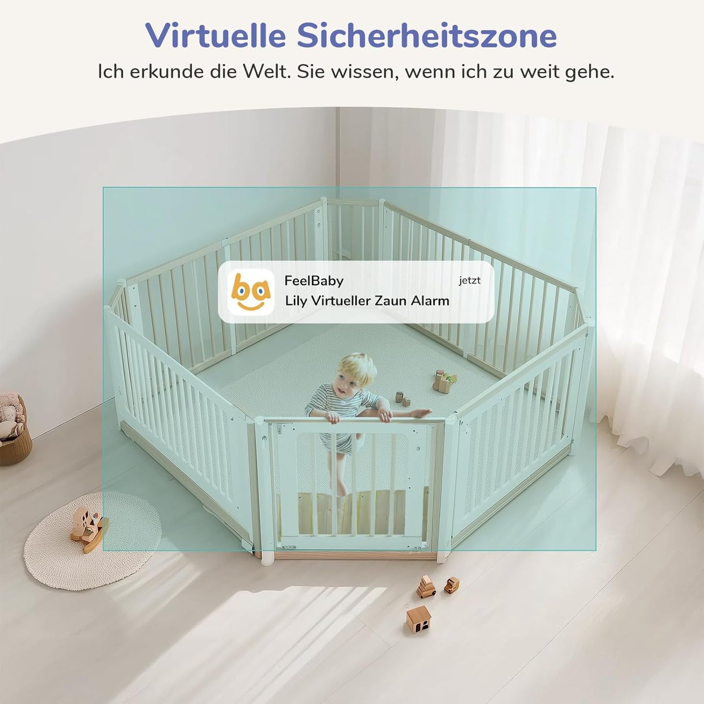 Jeeber 2K/3MP Babyphone mit Kamera APP, 360°, 5" WLAN HDR-Nachtsicht, Weinen/Bewegungs