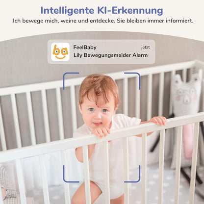 Jeeber 2K/3MP Babyphone mit Kamera APP, 360°, 5" WLAN HDR-Nachtsicht, Weinen/Bewegungs