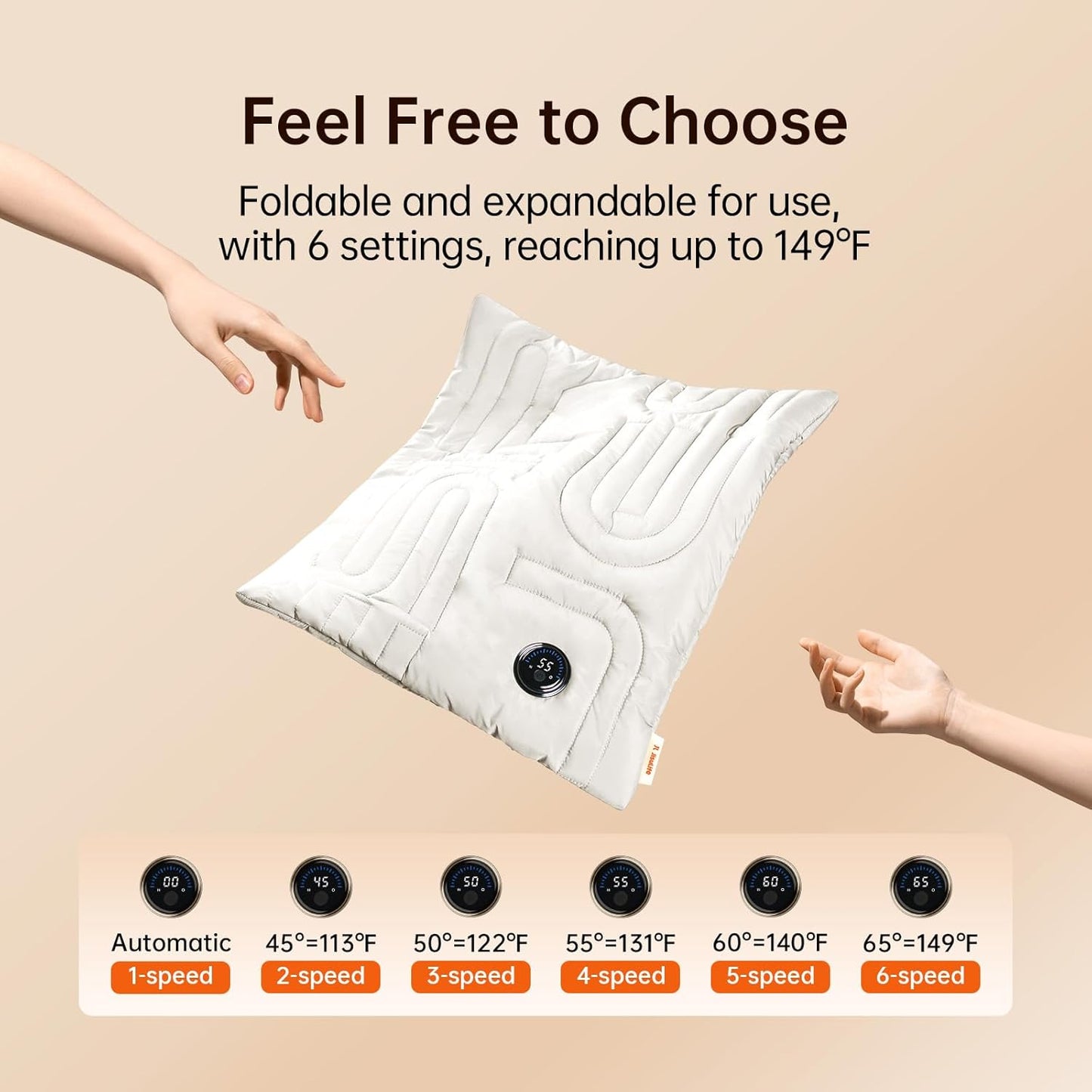 JISULIFE Handwärmer Wiederaufladbar, 10000 mAh Faltbare Handwärmertasche mit Power Bank