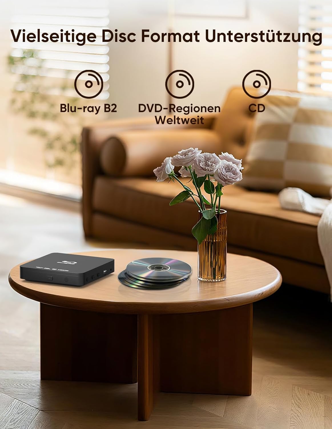 JRIHZ Blu Ray Player 1080P Full HD Region B/2 Blu-ray & All Region,Dolby Digital