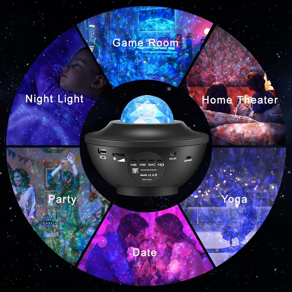 Joycabin – projecteur de lumière nocturne Galaxy, lumière de nuit, lampe de musique LED Aurora Bluetooth