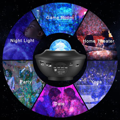 Joycabin – projecteur de lumière nocturne Galaxy, lumière de nuit, lampe de musique LED Aurora Bluetooth