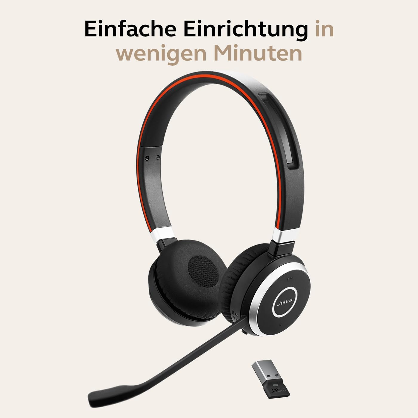 Jabra Evolve 65 SE Schnurloses Stereo-Headset-Bluetooth-Headset mit Mikrofon Schwarz