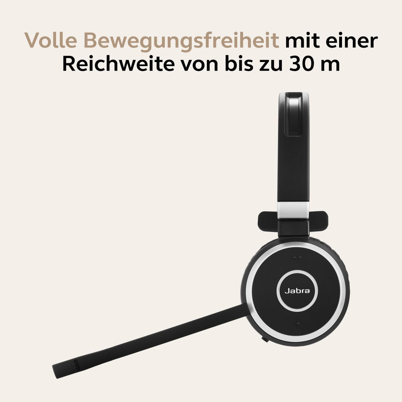 Jabra Evolve 65 SE Schnurloses Stereo-Headset-Bluetooth-Headset mit Mikrofon Schwarz