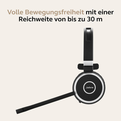 Jabra Evolve 65 SE Schnurloses Stereo-Headset-Bluetooth-Headset mit Mikrofon Schwarz