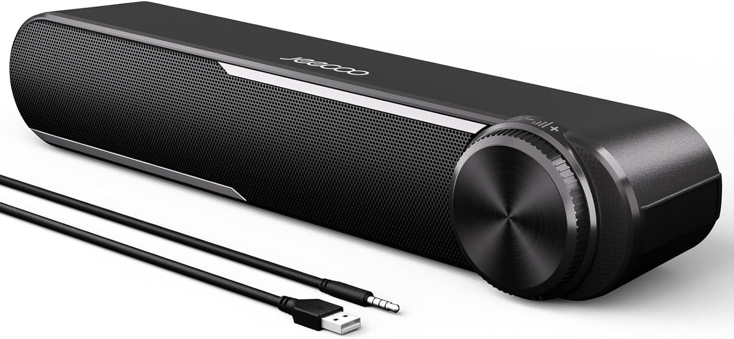 Jeecoo A30 Computer-Lautsprecher mit Kabel, PC-Soundbar für Monitor,