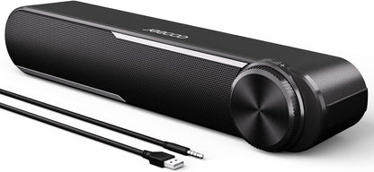 Jeecoo A30 Computer-Lautsprecher mit Kabel, PC-Soundbar für Monitor,