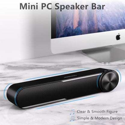 Jeecoo A30 Computer-Lautsprecher mit Kabel, PC-Soundbar für Monitor,