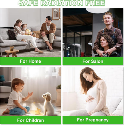 Jecatiy Haartrockner, Föhn, Ionen Zwei Modi Touchscreen Temperaturfunktion und 2 Luftstromstufen Grün