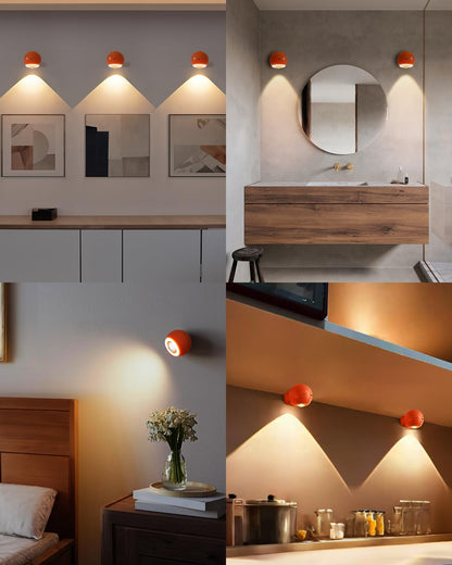 Jefedana (2 er pack) LED Wandleuchte Innen,Bewegungsmelder,dimmbar 3 Farbmodi,orange