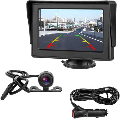 Jansite Rückfahrkamera mit 4,3-Zoll-Monitor, wasserdicht, IP68, Nachtsicht-Kit, Einparkhilfe