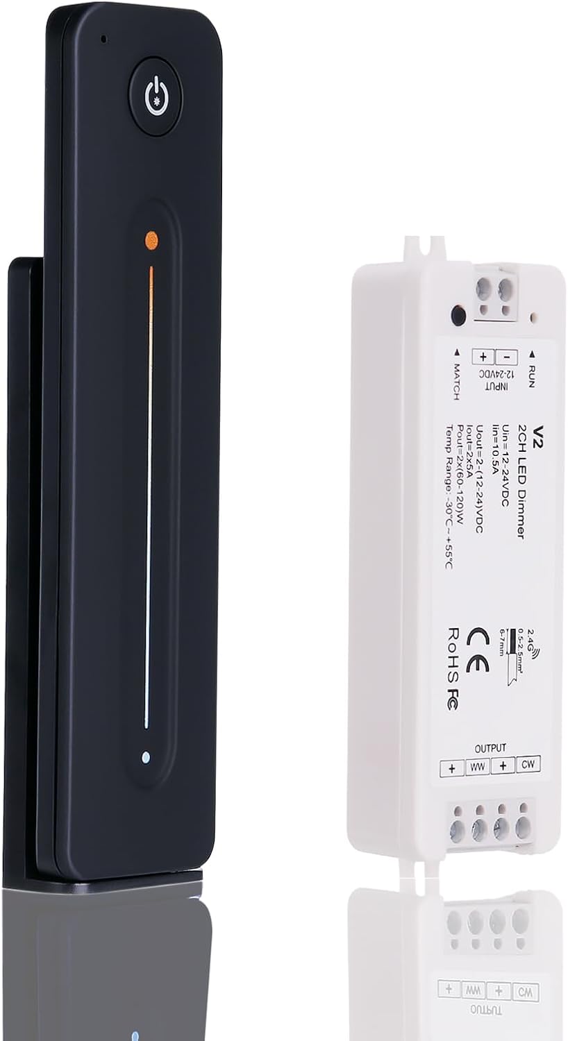 JOYLIT CCT LED-Controller, DC 12-24V 2CH 5A/CH RF-Funkfernbedienung