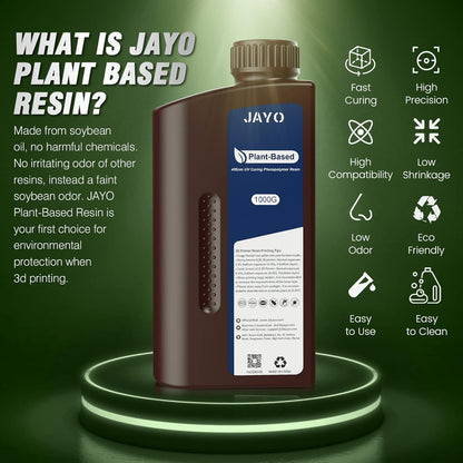 JAYO 3D Drucker Resin, 3D Drucker Plant Based Resin,Dunkelgrau 500g,  405nm UV Rapid Standard Harz für 4K/6k/8K LCD/DLP/SLA 3D Druck, Geringer Geruch & Hohe Präzision, Dunkelgrau 500g