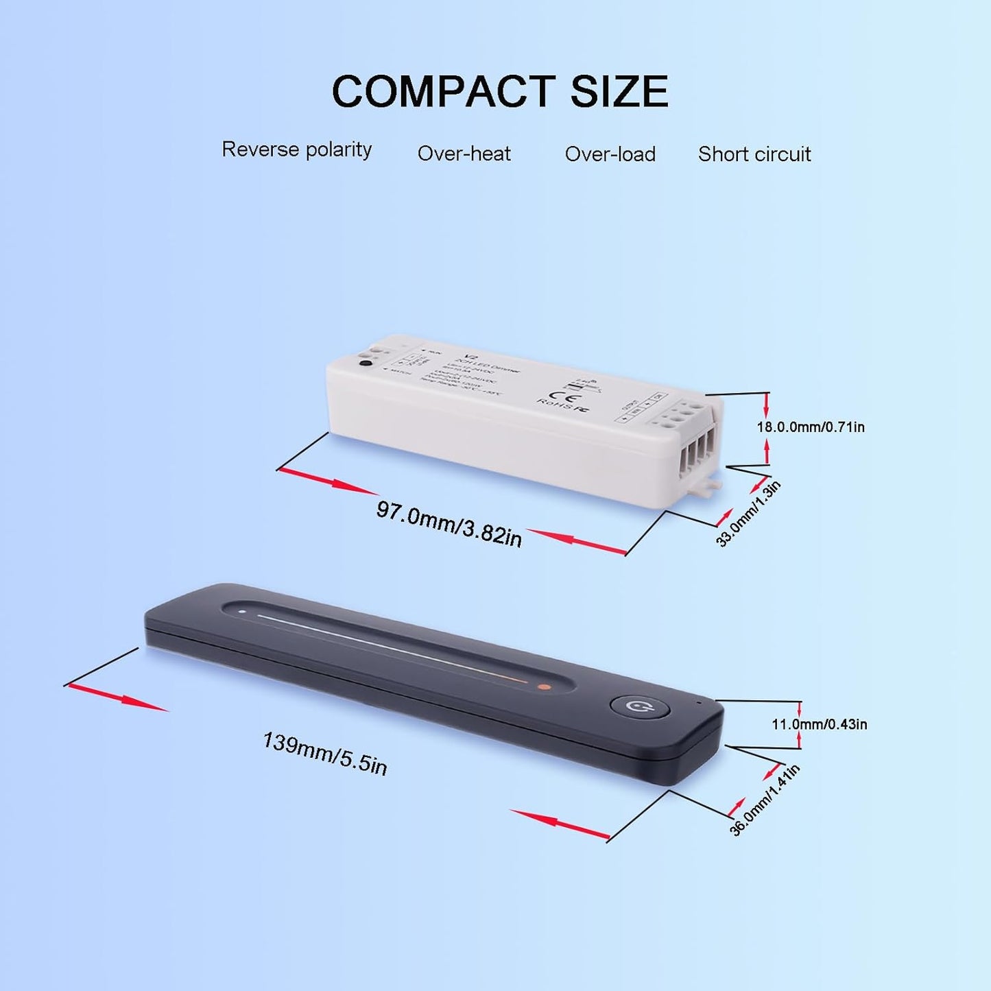 JOYLIT CCT LED-Controller, DC 12-24V 2CH 5A/CH RF-Funkfernbedienung