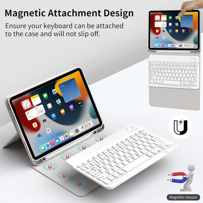 JKSML Tastatur Hülle für iPad Air 11 Zoll (M3/M2) 2025/2024 & iPad Air 5./4.Gen (Grau)