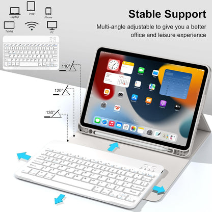 JKSML Tastatur Hülle für iPad Air 11 Zoll (M3/M2) 2025/2024 & iPad Air 5./4.Gen (Grau)