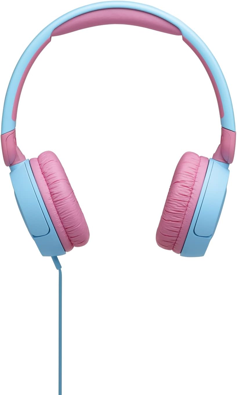 JBL Jr310 On-Ear Kinder-Kopfhörer Hellblau-Rosa Kabelgebundene Ohrhörer mit Headset und Fernbedienung