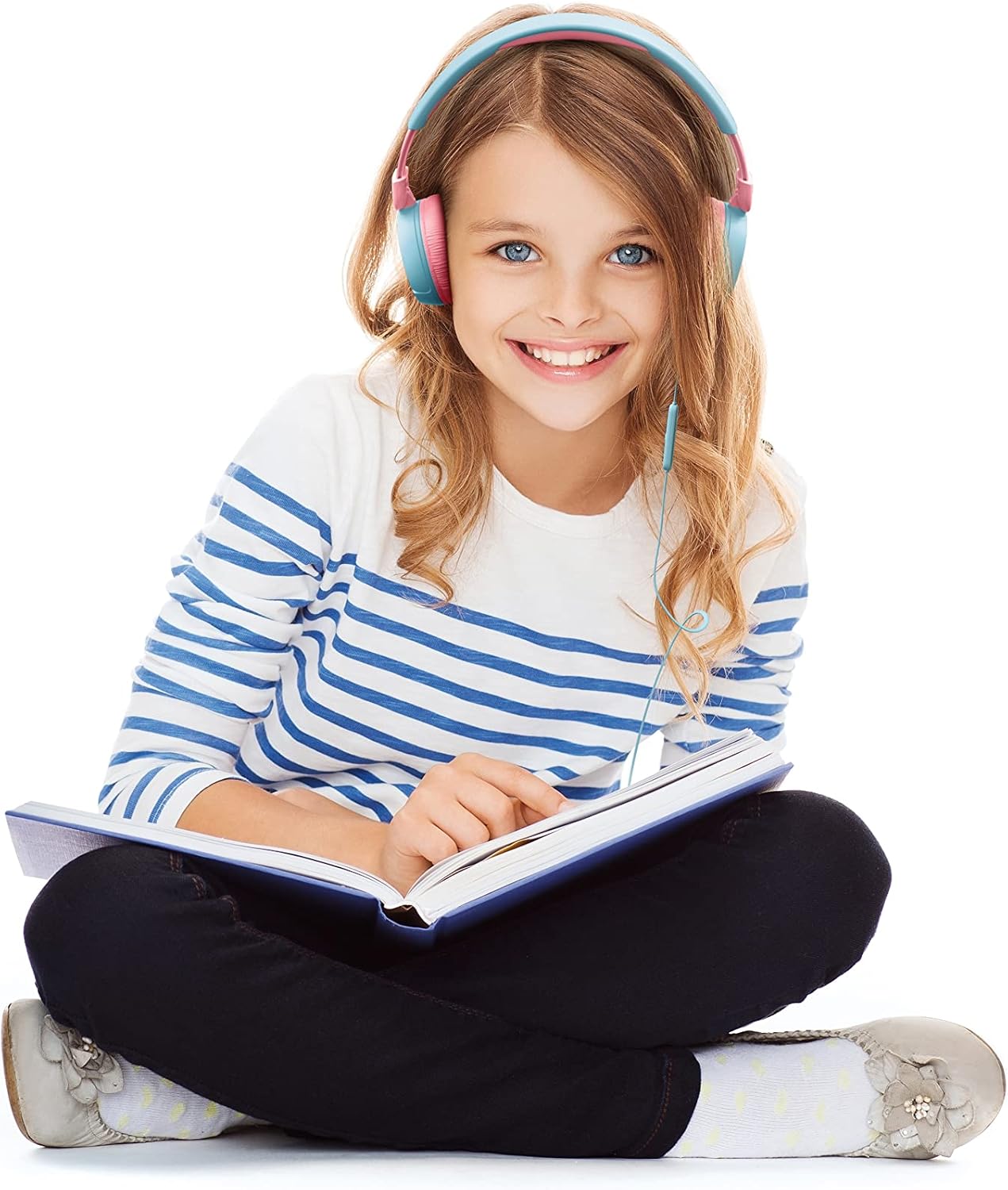 JBL Jr310 On-Ear Kinder-Kopfhörer Hellblau-Rosa Kabelgebundene Ohrhörer mit Headset und Fernbedienung