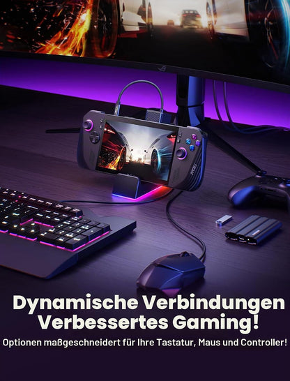 JSAUX Dockingstation 7 in 1 für ROG Ally X/ROG Ally/Steam Deck/Legion Go mit RGB-Kühler