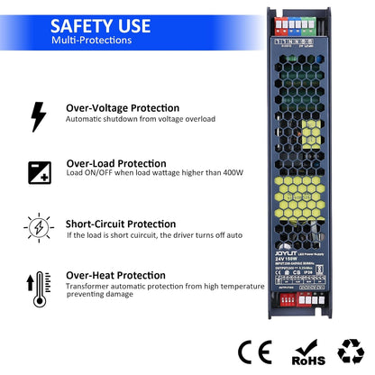 JOYLIT Professionelle LED Trafo 24V 150W 175-264V AC auf DC 24 Volt 6.25A Netzteil