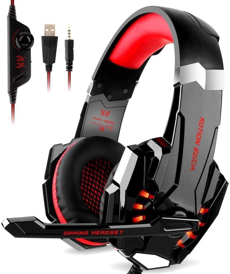 Kotion Each Gaming Headset G9000 mit Mikrofon für PS4 Xbox One PC